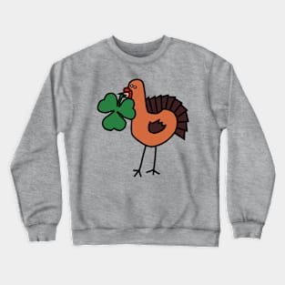 Saint Patricks Day Turkey with Shamrock Crewneck Sweatshirt